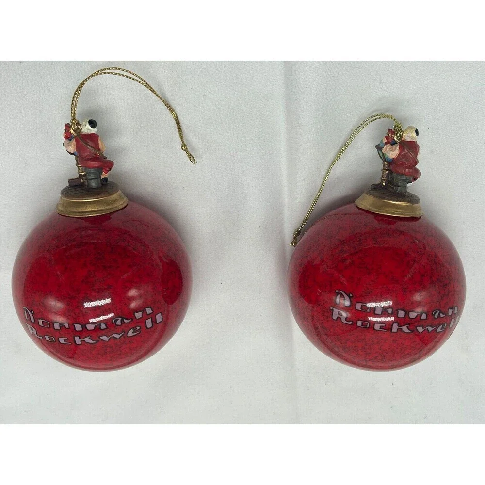 2 Norman Rockwell In this Christmas Spirit / The Day After Christmas Ornaments